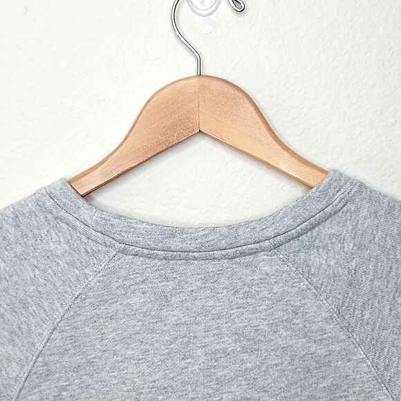 ATHLETA Gray Long Sleeve Crew Neck Sweatshirt size M Draw Waist Pullover Active - Picture 8 of 13